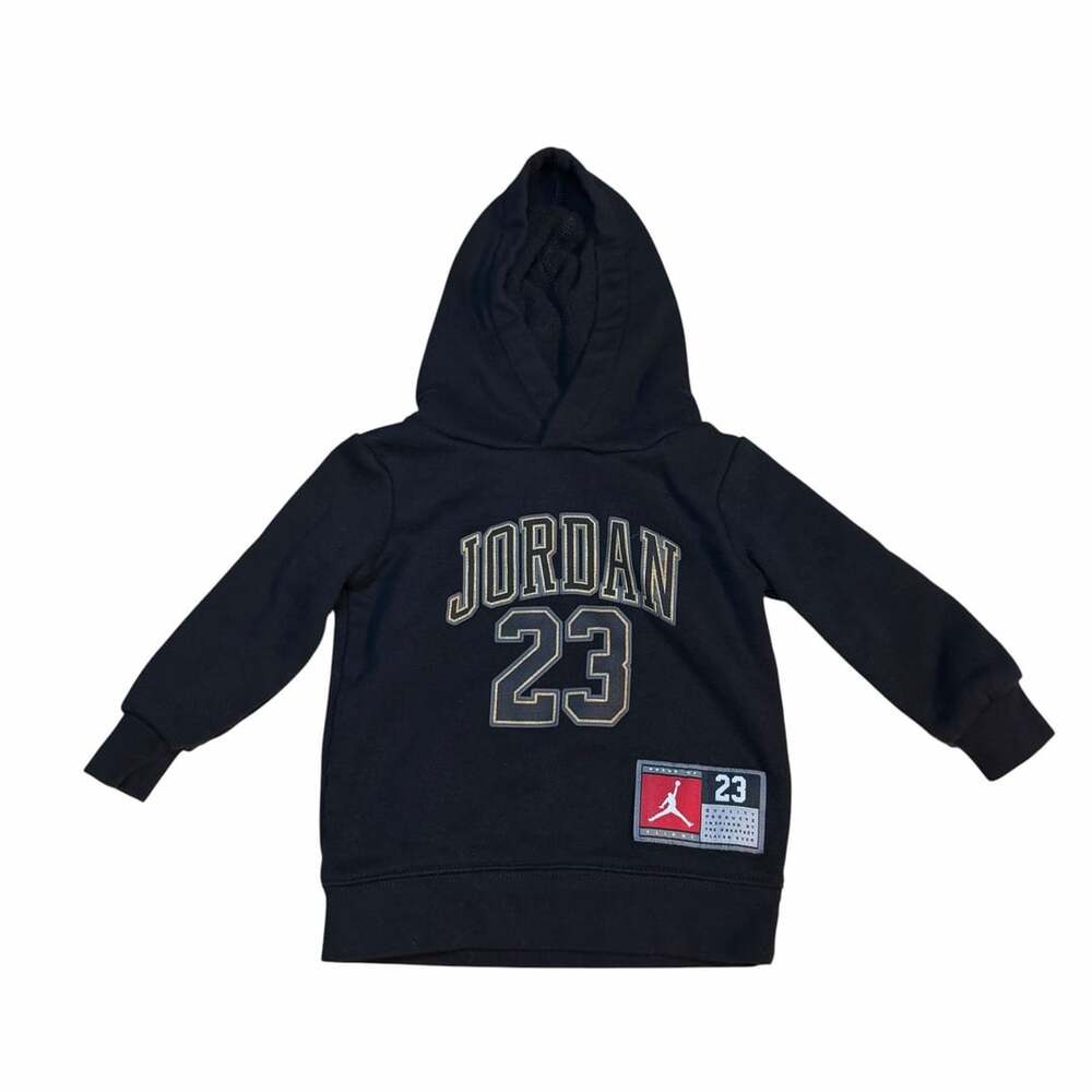 Jordan Fleece Pullover Hoodie Size 12M Black Gold